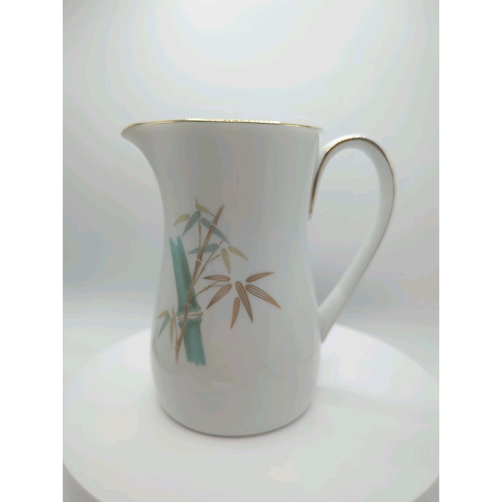 Vintage Noritake Oriental Bamboo Creamer Pitcher 6341 Mid Century Japan White